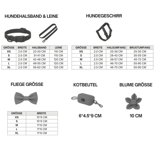 Hundegeschirr Set aus Samt – Inkl. Leine, Halsband & Kotbeutel – Hundesets – MVM
