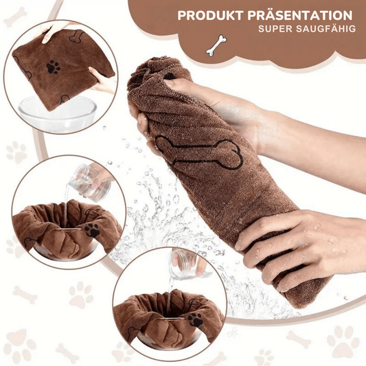 Hundetuch Mikrofaser Braun (4er Set) – Weich, Saugfähig & Vielseitig – Hundepflege – MVM