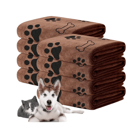 Hundetuch Mikrofaser Braun (4er Set) – Weich, Saugfähig & Vielseitig – Hundepflege – MVM